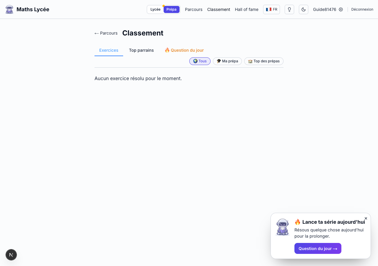 Classement par prépa